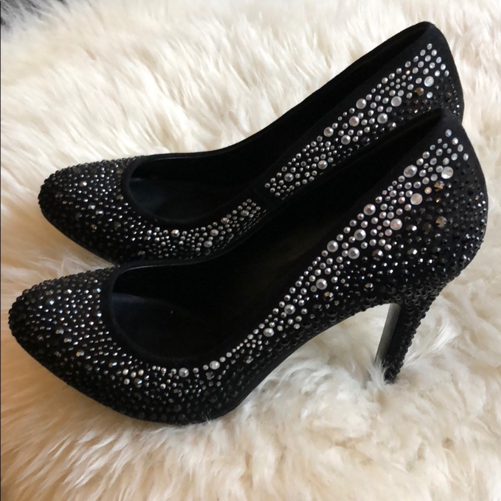 Aldo black rhinestone 4” heels